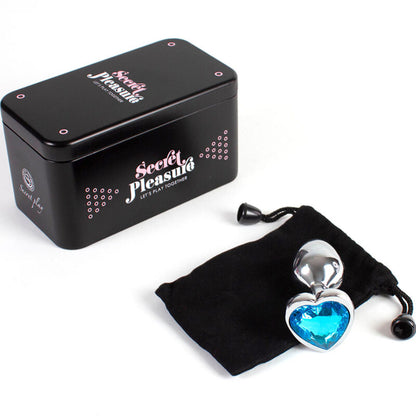 SECRETPLAY - METAL BUTT PLUG BLUE HEART SIZE S 7 CM