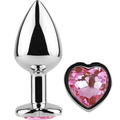 SECRETPLAY - METAL BUTT PLUG HEART FUCHSIA SIZE S 7 CM