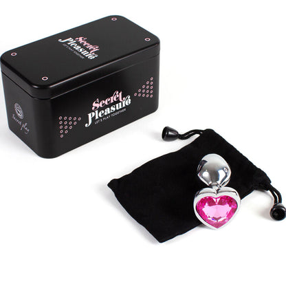 SECRETPLAY - METAL BUTT PLUG HEART FUCHSIA SIZE S 7 CM