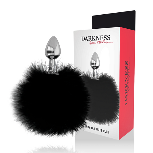 DARKNESS - EXTRA ANAL BUTTPLUG WITH BLACK TAIL 7 CM