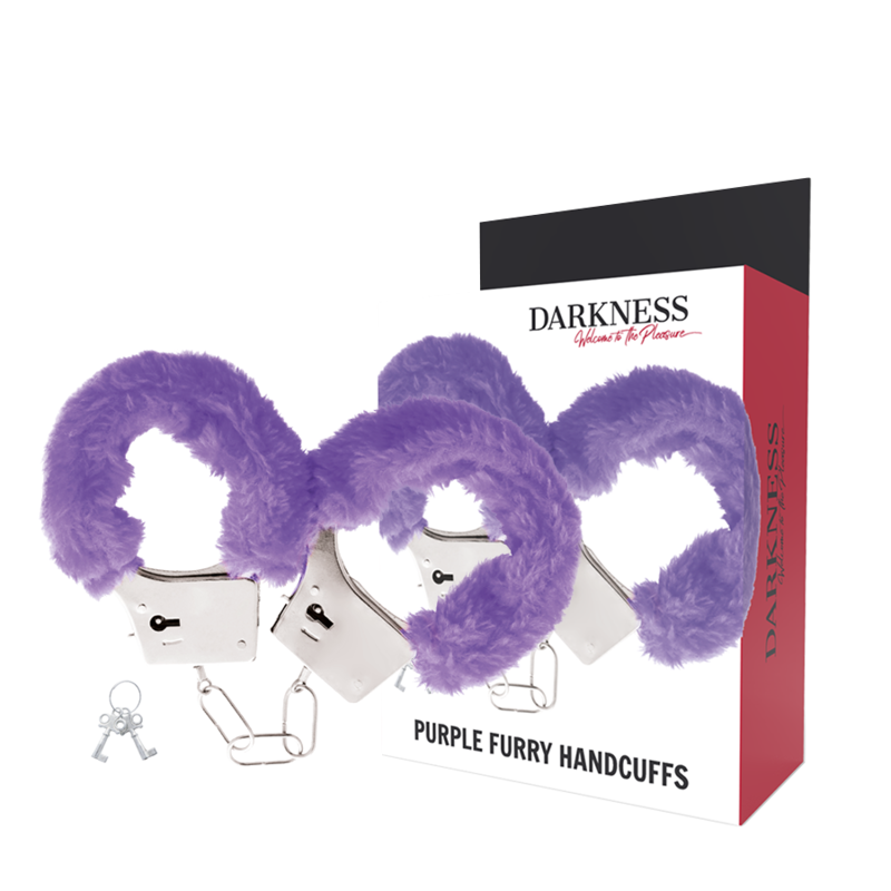 DARKNESS - LILAC LINED METAL HANDCUFFS