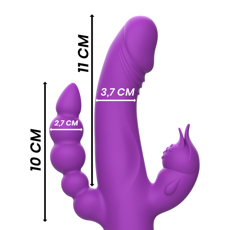 INTENSE - CASANOVA VIBRADOR RABBIT SILICONA TRIPLE MOTOR MORADO