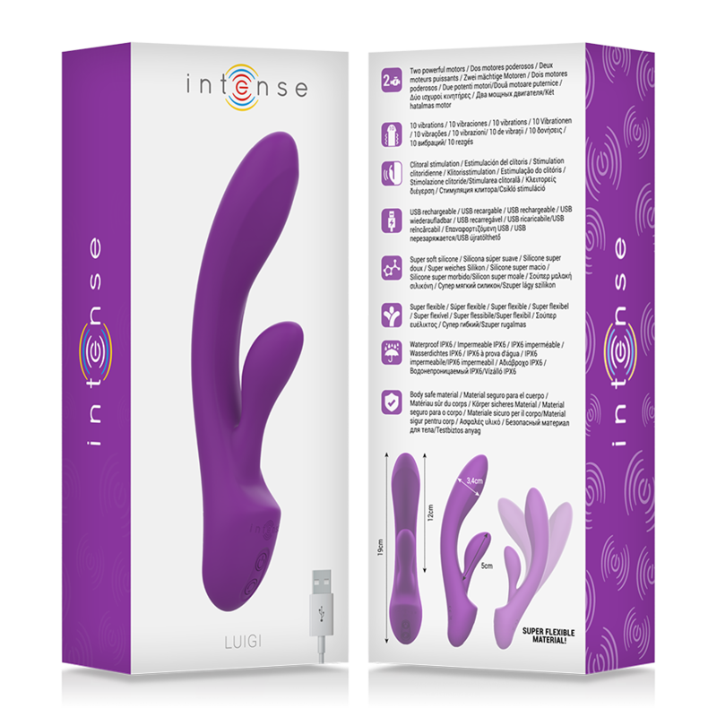 INTENSE - LUIGI VIBRATOR RABBIT LIQUID SILICONE PURPLE