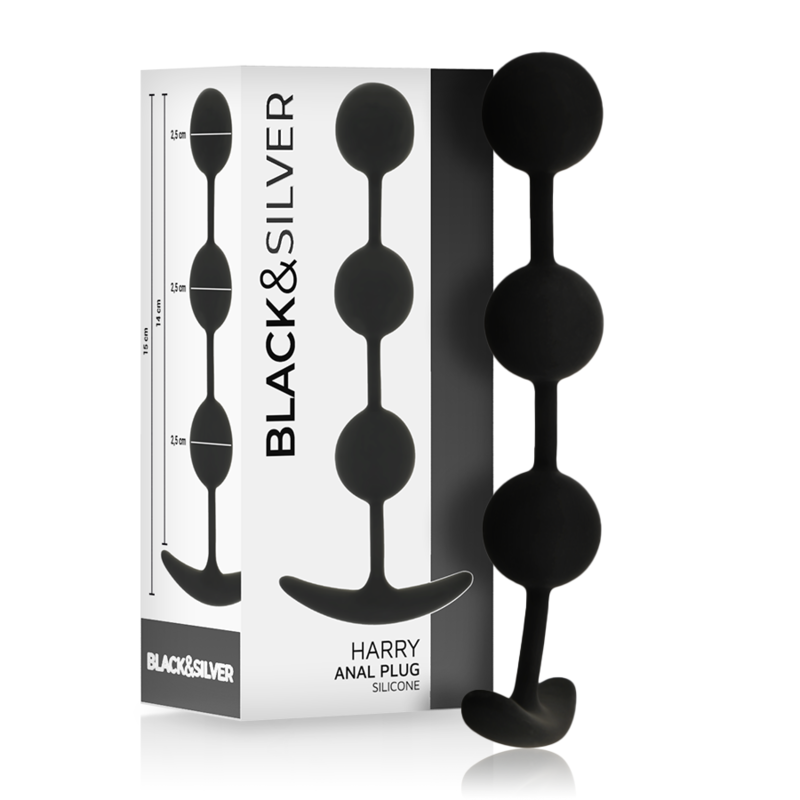 BLACK&amp;SILVER - HARRY ROSARIO ANAL 3 SILICONE SPHERES 14 CM