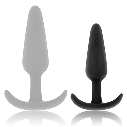 BLACK&amp;SILVER - HANSEL SILICONE ANAL PLUG WITH HANDLE SMALL