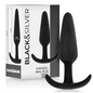 BLACK&amp;SILVER - HANSEL SILICONE ANAL PLUG WITH HANDLE SMALL