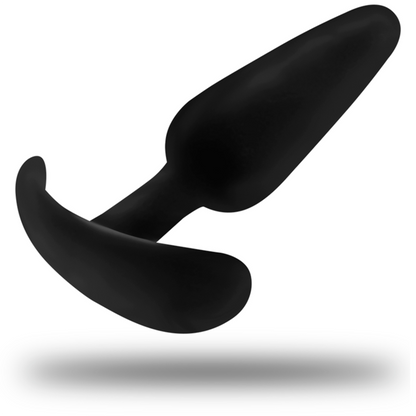 BLACK&amp;SILVER - HANSEL SILICONE ANAL PLUG WITH HANDLE SMALL