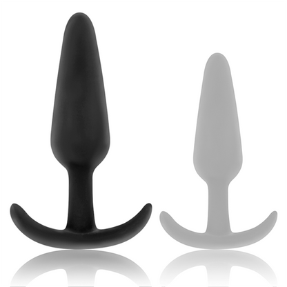 BLACK&amp;SILVER - KAEL SILICONE ANAL PLUG WITH MEDIUM HANDLE