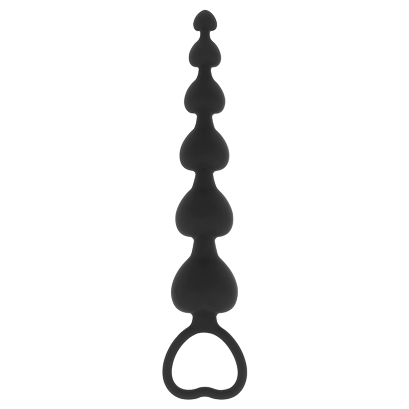 BLACK&amp;SILVER - MILA ANAL CHAIN ​​OF HEARTS 18 CM