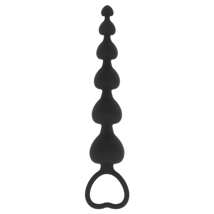 BLACK&amp;SILVER - MILA ANAL CHAIN ​​OF HEARTS 18 CM