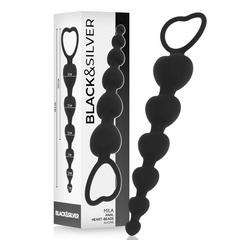 BLACK&SILVER - MILA ANAL CHAIN ​​OF HEARTS 18 CM