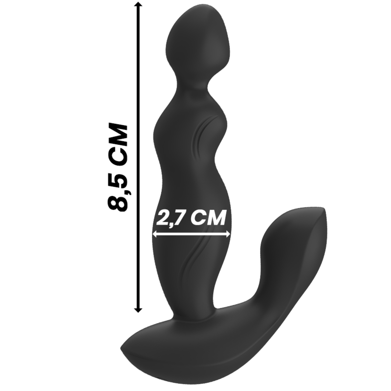 BLACK&amp;SILVER - CORA PROSTATIC PLUG SILICONE REMOTE CONTROL