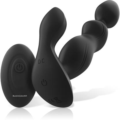 BLACK&amp;SILVER - CORA PROSTATIC PLUG SILICONE REMOTE CONTROL