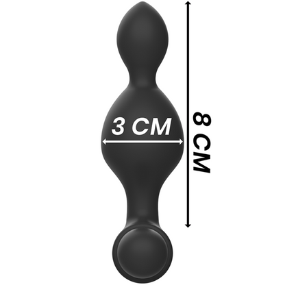 BLACK&amp;SILVER - TUCKER SMALL SILICONE ANAL PLUG REMOTE CONTROL