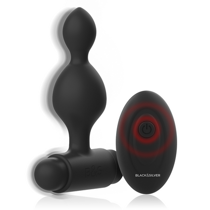 BLACK&amp;SILVER - TUCKER SMALL SILICONE ANAL PLUG REMOTE CONTROL