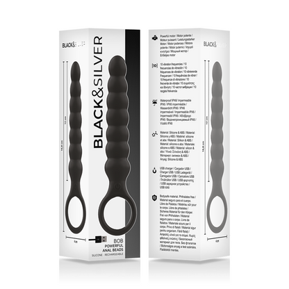 BLACK&amp;SILVER - BOB POWERFUL SILICONE ANAL DILATOR