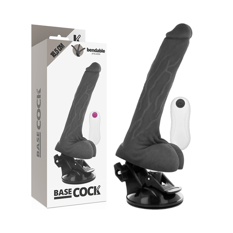 BASECOCK - NATURAL REMOTE CONTROL ARTICULABLE VIBRATOR 18.5 CM -O- 4 CM