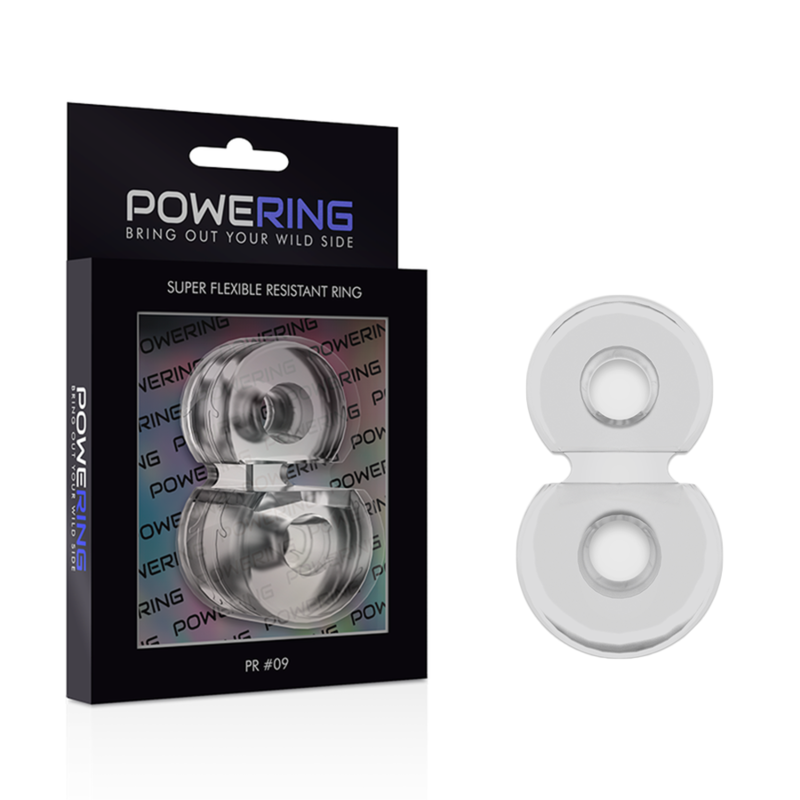 POWERING - SUPER FLEXIBLE AND RESISTANT DOUBLE PENIS RING PR09 CLEAR