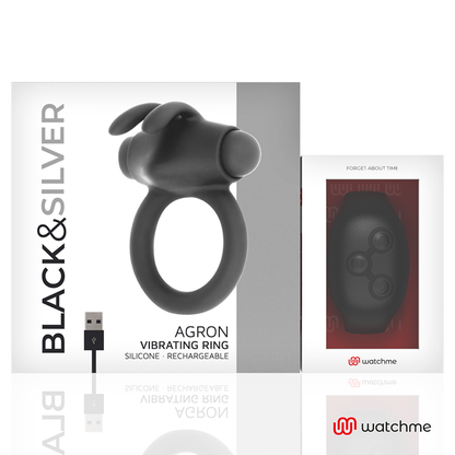 BLACK&amp;SILVER - AGRON REMOTE CONTROL COCKRING WATCHME