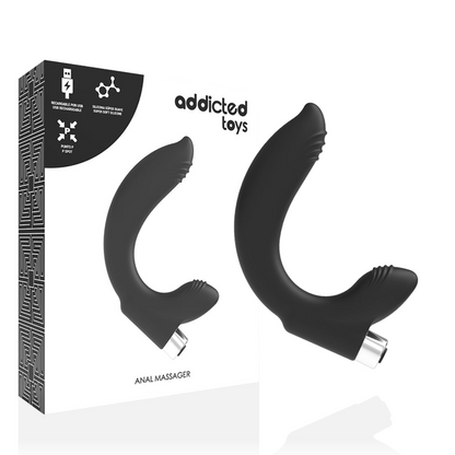 ADDICTED TOYS - RECHARGEABLE PROSTTIC VIBRATOR MODEL 7 - BLACK