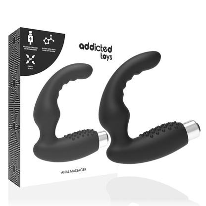 ADDICTED TOYS - RECHARGEABLE PROSTTIC VIBRATOR MODEL 2 - BLACK