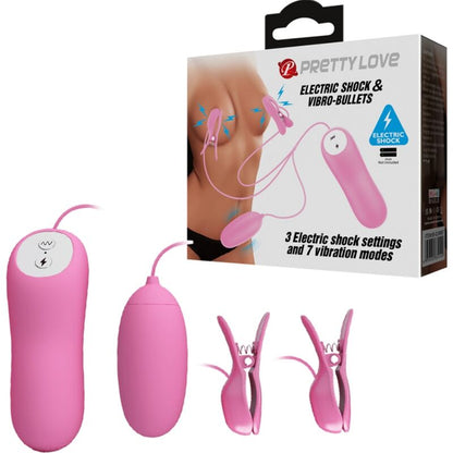 PRETTY LOVE - PINK VIBRATING ELECTROSHOCK CLIPS