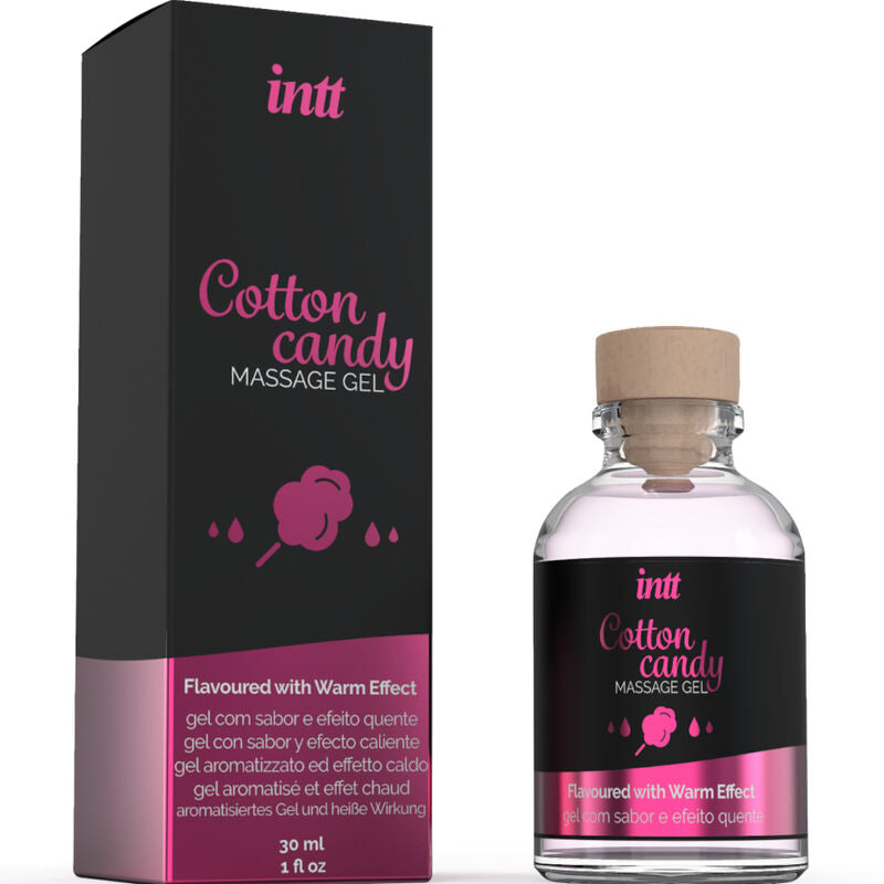 INTT MASSAGE &amp; ORAL SEX - COTTON CANDY FLAVOR MASSAGE GEL WITH HEAT EFFECT