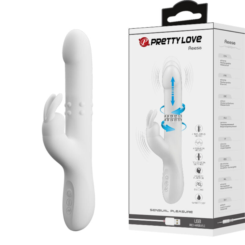 PRETTY LOVE - REESE VIBRATOR WITH ROTATING SILVER