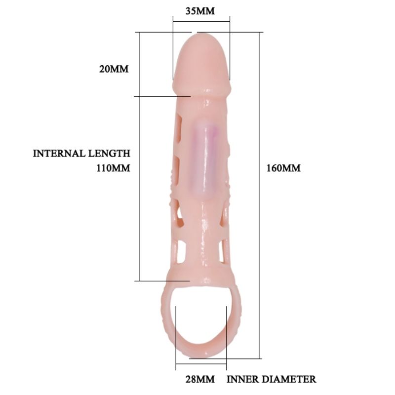 PRETTY LOVE - HARRISON VIBRATING PENIS EXTENSION SLEEVE WITH STRAP 13.5 CM