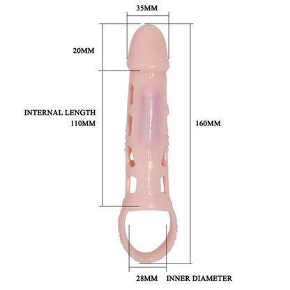 PRETTY LOVE - HARRISON VIBRATING PENIS EXTENSION SLEEVE WITH STRAP 13.5 CM