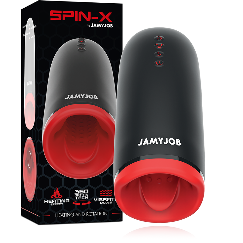 JAMYJOB - SPIN-X MASTURBADOR CON ROTACIÓN Y FUNCIÓN CALOR