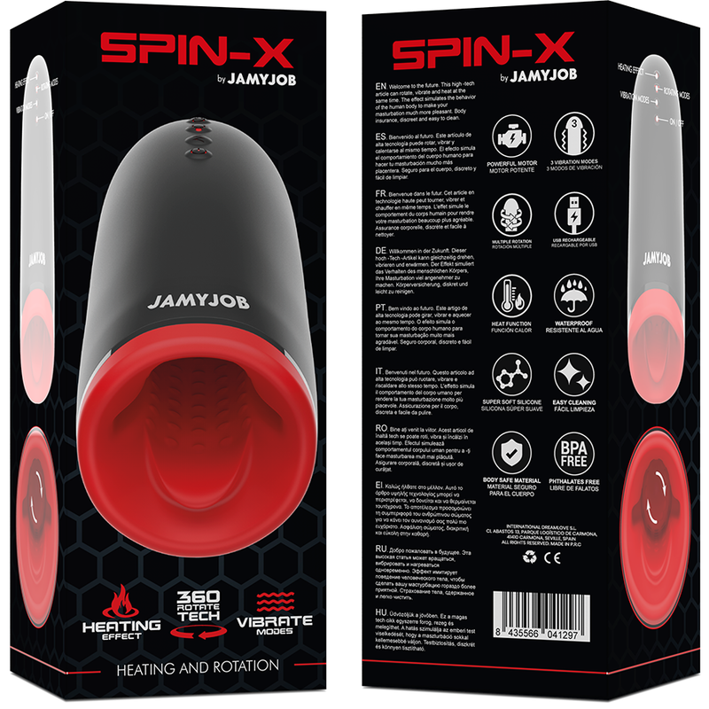 JAMYJOB - SPIN-X MASTURBATOR WITH ROTATION AND HEAT FUNCTION