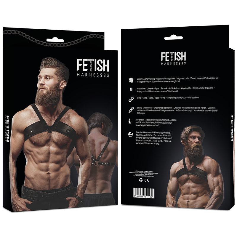 FETISH SUBMISSIVE ATTITUDE - BRIGADE ECO-LEATHER HARNESS FOR MEN'S CHEST