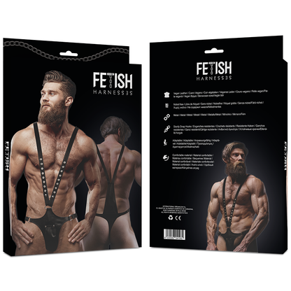 FETISH SUBMISSIVE ATTITUDE - MEN'S V-SHAPED ECO-LEATHER HARNESS