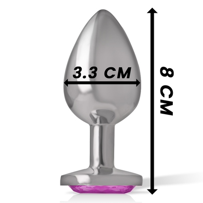 INTENSE - PINK HEART ALUMINUM METAL ANAL PLUG SIZE M