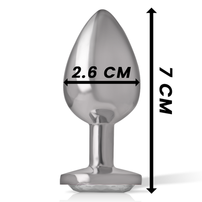 INTENSE - WHITE HEART ALUMINUM METAL ANAL PLUG SIZE S