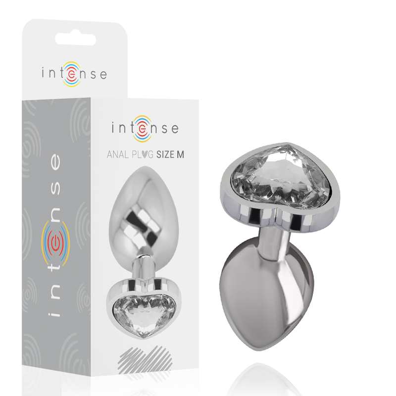 INTENSE - WHITE HEART ALUMINUM METAL ANAL PLUG SIZE M