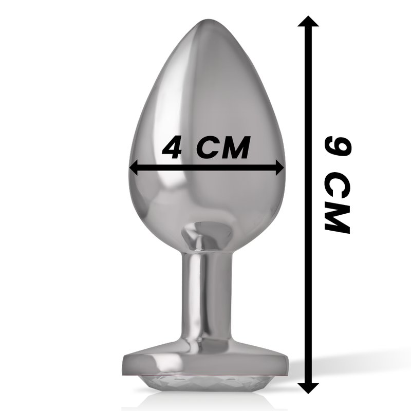 INTENSE - WHITE HEART ALUMINUM METAL ANAL PLUG SIZE L