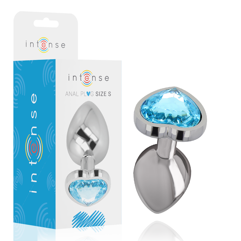 INTENSE - BLUE HEART ALUMINUM METAL ANAL PLUG SIZE S