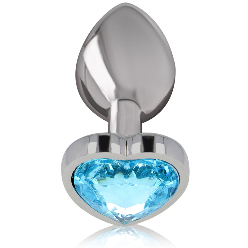 INTENSE - BLUE HEART ALUMINUM METAL ANAL PLUG SIZE S