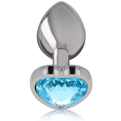 INTENSE - BLUE HEART ALUMINUM METAL ANAL PLUG SIZE L