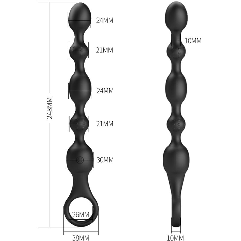 PRETTY LOVE - VAN ANAL BALLS 10 VIBRATIONS RECHARGEABLE SILICONE