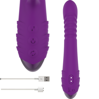 INTENSE - IGGY UP &amp; DOWN RECHARGEABLE MULTIFUNCTION VIBRATOR WITH PURPLE CLITORIS STIMULATOR