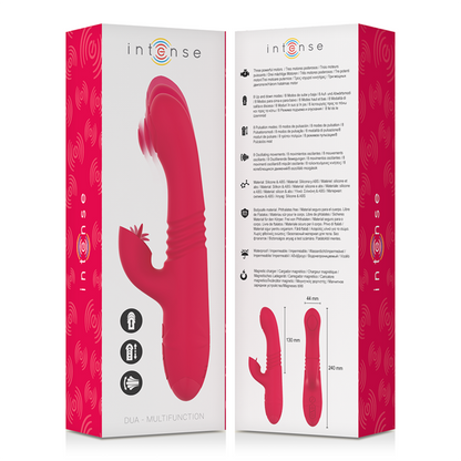 INTENSE - DUA RECHARGEABLE MULTIFUNCTION VIBRATOR UP &amp; DOWN WITH RED TONGUE