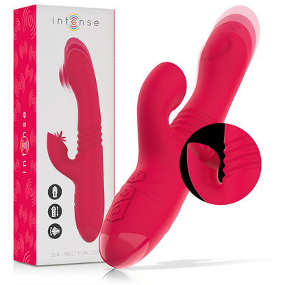 INTENSE - DUA RECHARGEABLE MULTIFUNCTION VIBRATOR UP &amp; DOWN WITH RED TONGUE