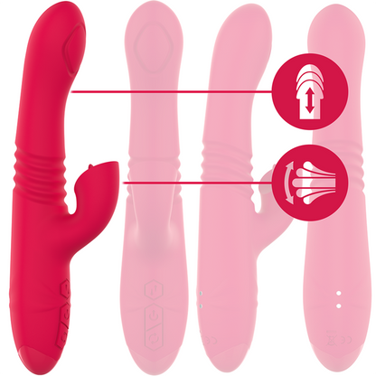 INTENSE - DUA RECHARGEABLE MULTIFUNCTION VIBRATOR UP &amp; DOWN WITH RED TONGUE