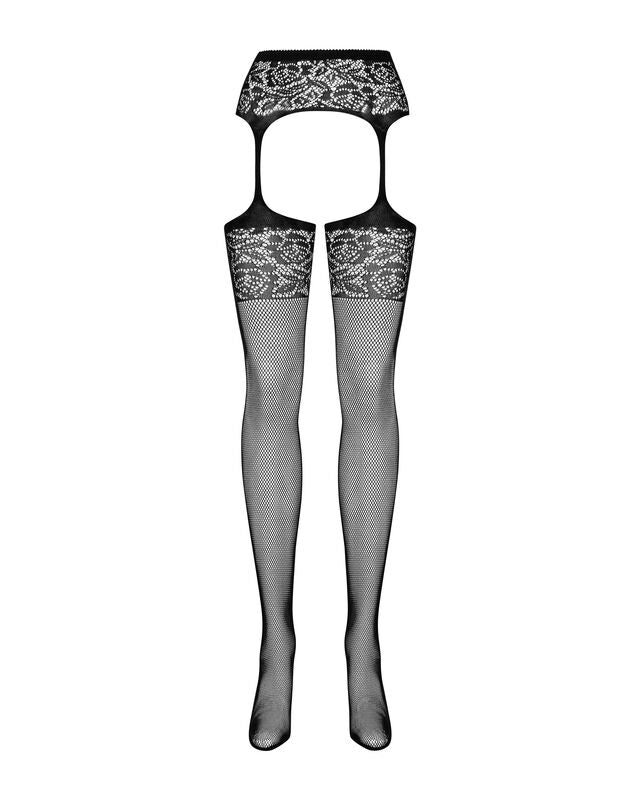 OBSESSIVE - S500 BLACK GARTER STOCKINGS S/M/L