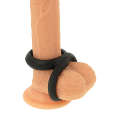 POWERING - SUPER FLEXIBLE AND RESISTANT PENIS AND TESTICLES RING PR12 BLACK