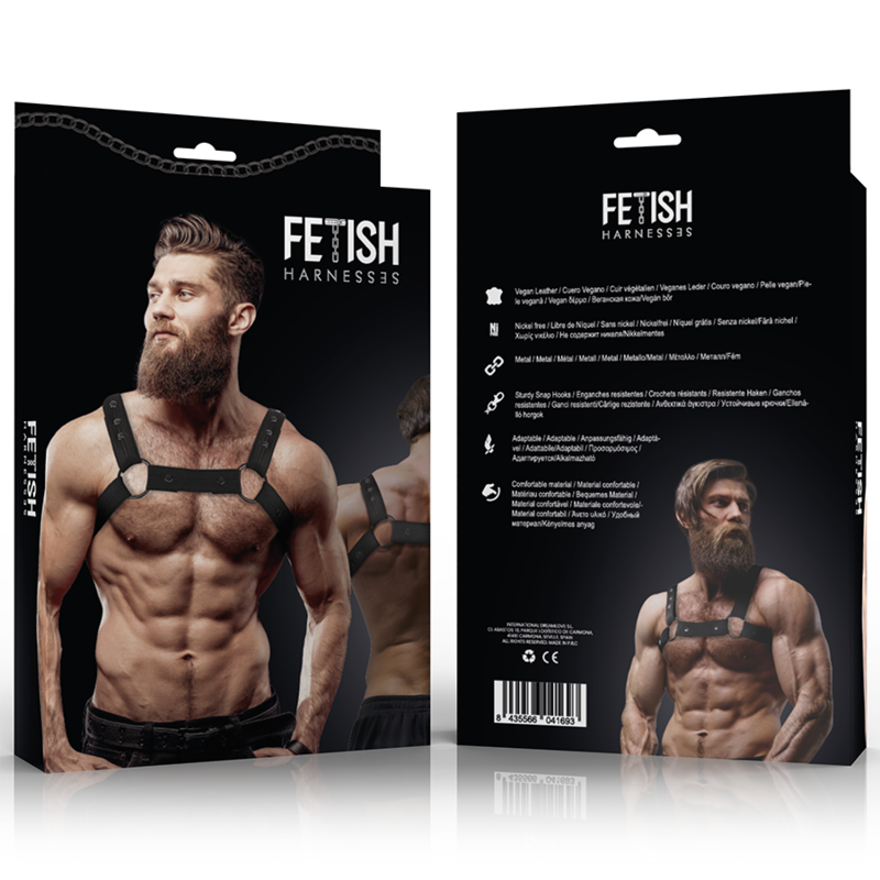 FETISH SUBMISSIVE ATTITUDE - ARNÉS DEPORTIVO AJUSTABLE NEOPRENO PECHO HOMBRE