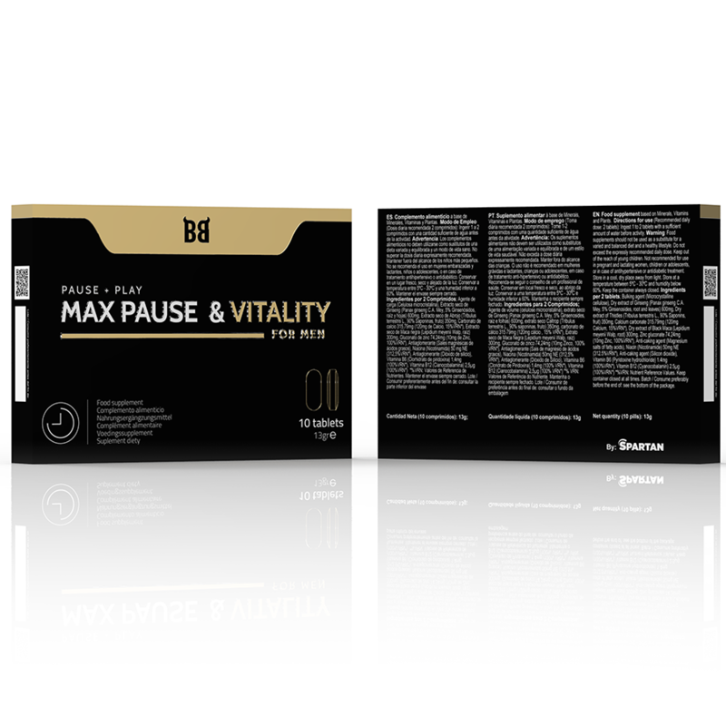 BLACK BULL - MAX PAUSE &amp; VITALITY DELAY FOR MEN 10 CAPSULES